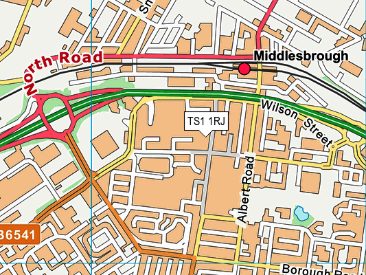 TS1 1RJ map - OS VectorMap District (Ordnance Survey)