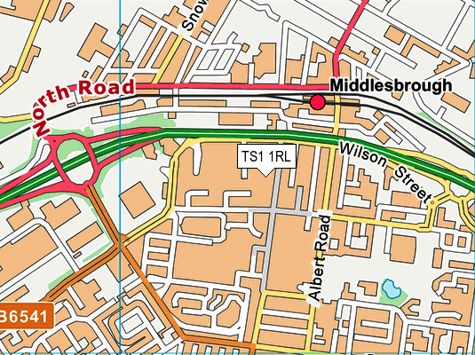 TS1 1RL map - OS VectorMap District (Ordnance Survey)