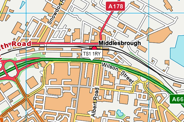 TS1 1RY map - OS VectorMap District (Ordnance Survey)