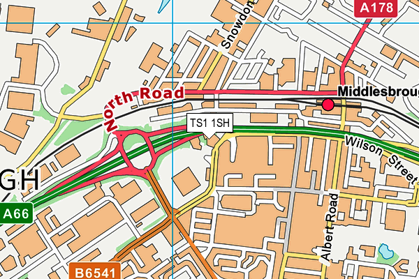 TS1 1SH map - OS VectorMap District (Ordnance Survey)