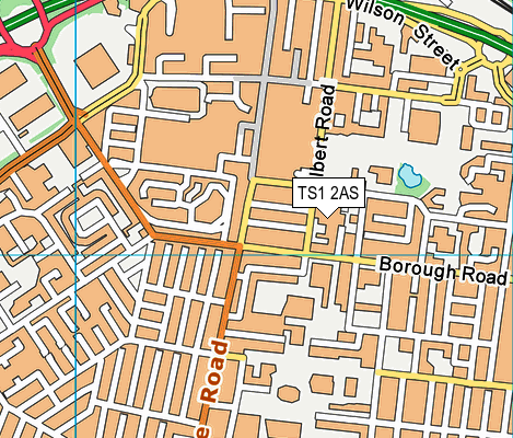 TS1 2AS map - OS VectorMap District (Ordnance Survey)