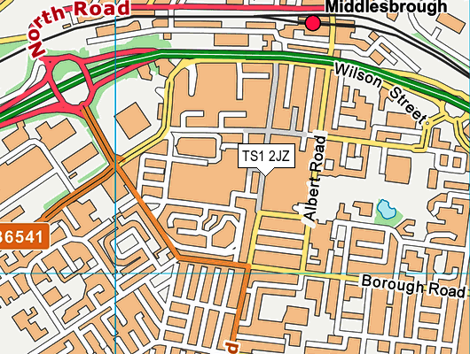 TS1 2JZ map - OS VectorMap District (Ordnance Survey)