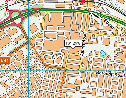 TS1 2NW map - OS VectorMap District (Ordnance Survey)