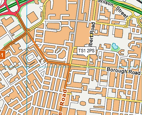 TS1 2PS map - OS VectorMap District (Ordnance Survey)