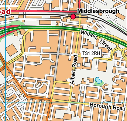 TS1 2RH map - OS VectorMap District (Ordnance Survey)