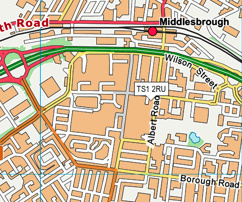 TS1 2RU map - OS VectorMap District (Ordnance Survey)