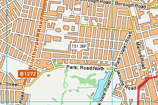 TS1 3BP map - OS VectorMap District (Ordnance Survey)