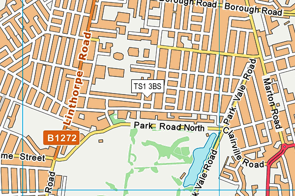 TS1 3BS map - OS VectorMap District (Ordnance Survey)