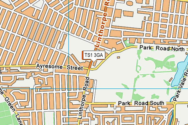 TS1 3GA map - OS VectorMap District (Ordnance Survey)