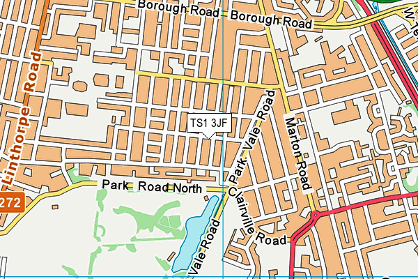 TS1 3JF map - OS VectorMap District (Ordnance Survey)