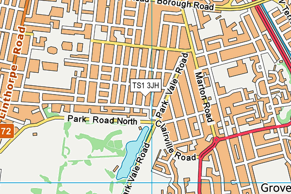 TS1 3JH map - OS VectorMap District (Ordnance Survey)