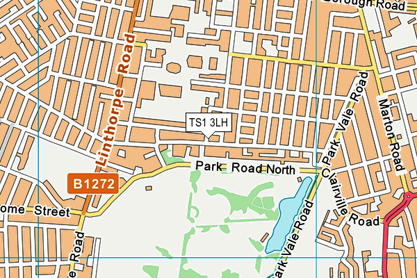 TS1 3LH map - OS VectorMap District (Ordnance Survey)