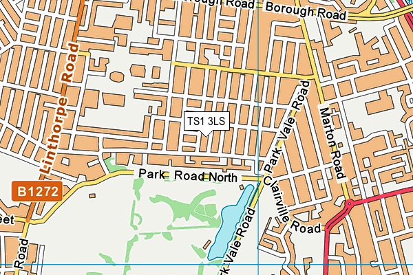 TS1 3LS map - OS VectorMap District (Ordnance Survey)
