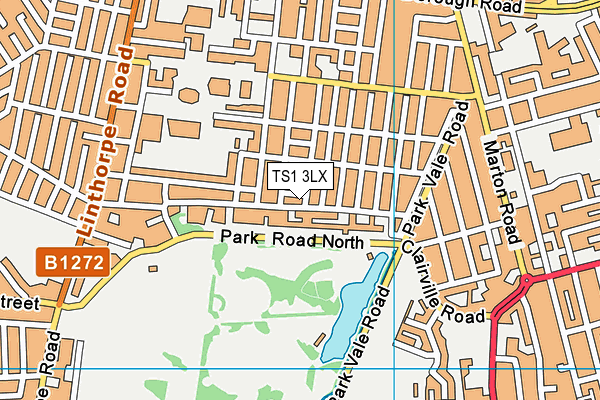 TS1 3LX map - OS VectorMap District (Ordnance Survey)