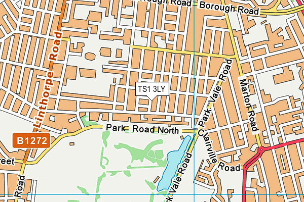 TS1 3LY map - OS VectorMap District (Ordnance Survey)