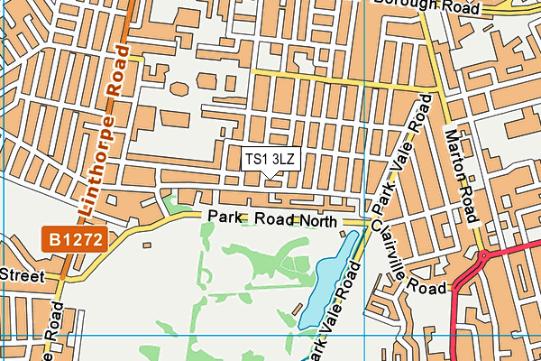 TS1 3LZ map - OS VectorMap District (Ordnance Survey)