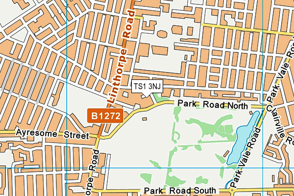 TS1 3NJ map - OS VectorMap District (Ordnance Survey)