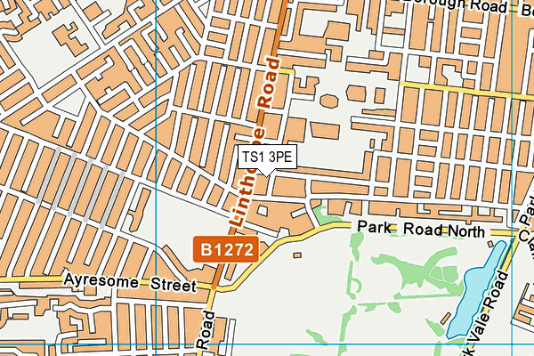 TS1 3PE map - OS VectorMap District (Ordnance Survey)