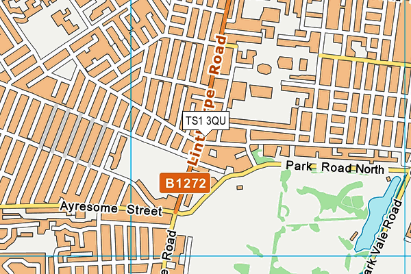 TS1 3QU map - OS VectorMap District (Ordnance Survey)