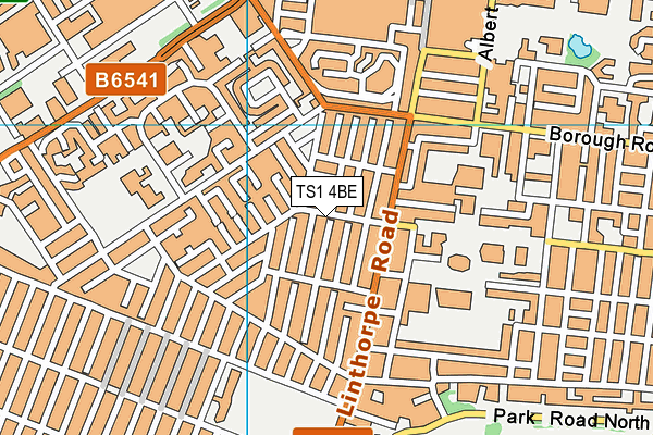 TS1 4BE map - OS VectorMap District (Ordnance Survey)