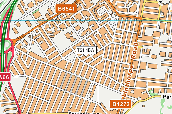 TS1 4BW map - OS VectorMap District (Ordnance Survey)