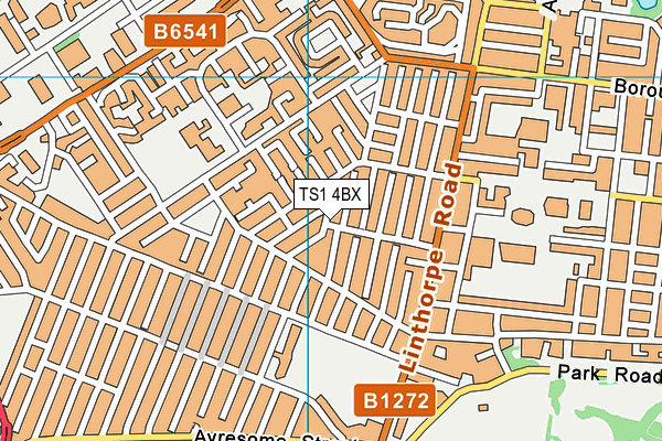 TS1 4BX map - OS VectorMap District (Ordnance Survey)