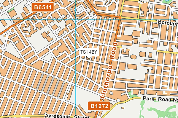 TS1 4BY map - OS VectorMap District (Ordnance Survey)