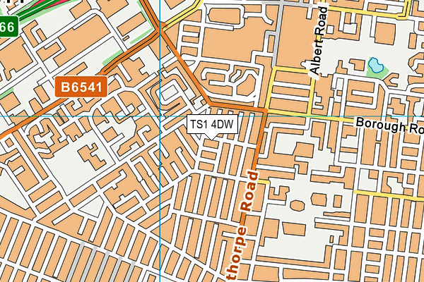 TS1 4DW map - OS VectorMap District (Ordnance Survey)