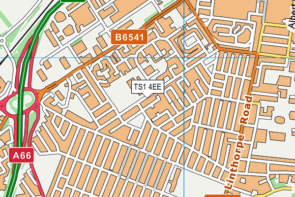 TS1 4EE map - OS VectorMap District (Ordnance Survey)