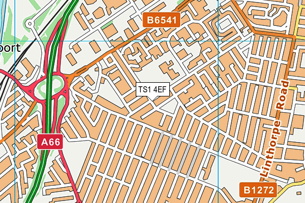 TS1 4EF map - OS VectorMap District (Ordnance Survey)