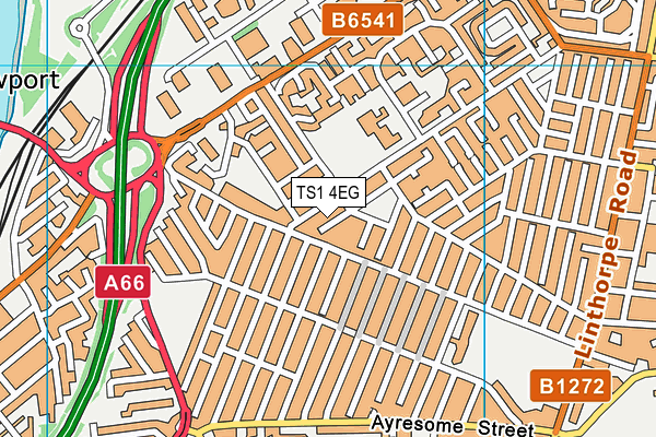 TS1 4EG map - OS VectorMap District (Ordnance Survey)