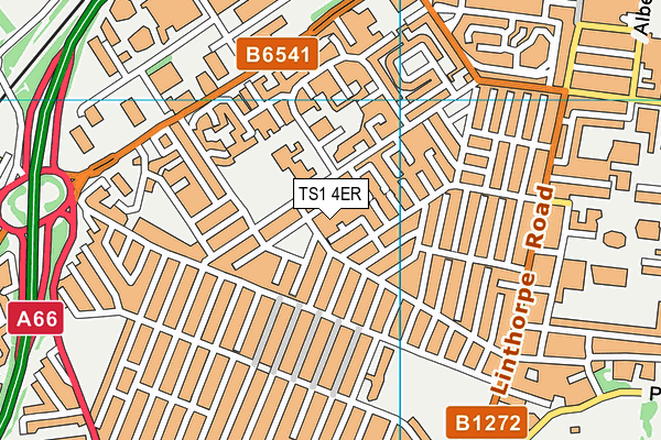 TS1 4ER map - OS VectorMap District (Ordnance Survey)