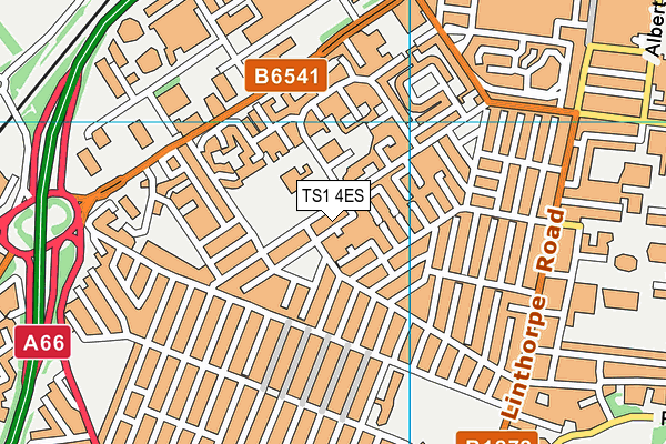 TS1 4ES map - OS VectorMap District (Ordnance Survey)