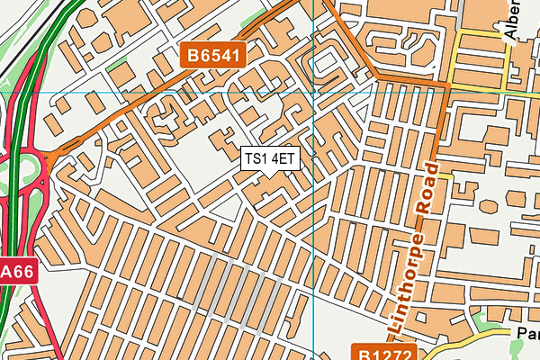 TS1 4ET map - OS VectorMap District (Ordnance Survey)