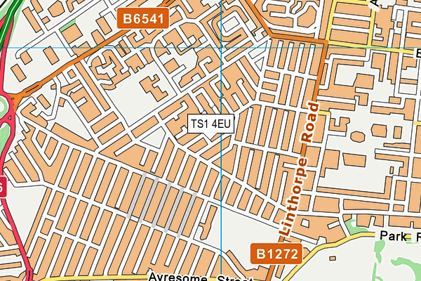 TS1 4EU map - OS VectorMap District (Ordnance Survey)