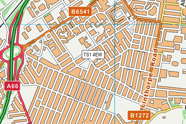 TS1 4EW map - OS VectorMap District (Ordnance Survey)