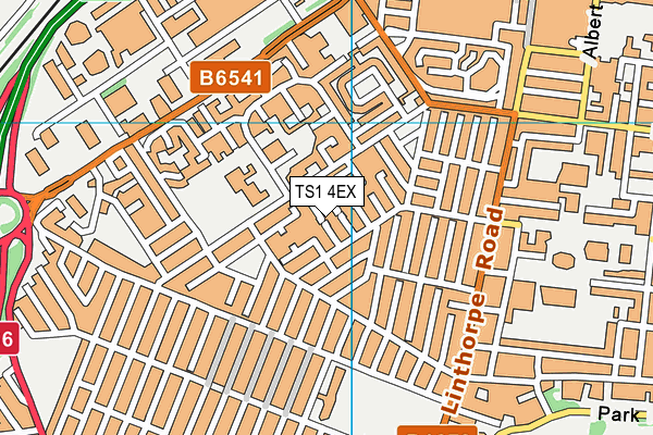 TS1 4EX map - OS VectorMap District (Ordnance Survey)