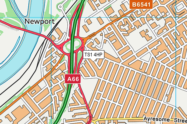 TS1 4HP map - OS VectorMap District (Ordnance Survey)