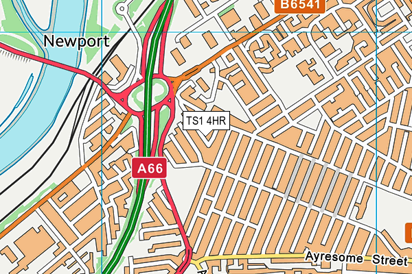 TS1 4HR map - OS VectorMap District (Ordnance Survey)