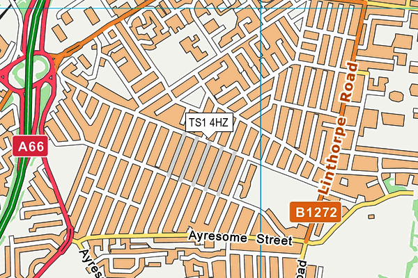 TS1 4HZ map - OS VectorMap District (Ordnance Survey)