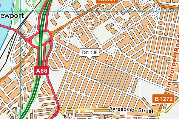 TS1 4JE map - OS VectorMap District (Ordnance Survey)