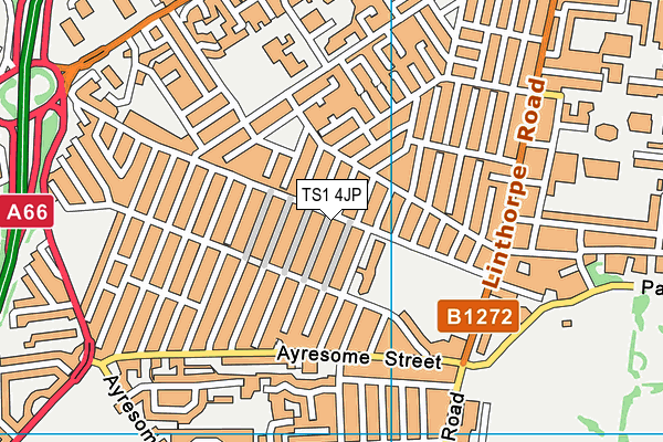 TS1 4JP map - OS VectorMap District (Ordnance Survey)