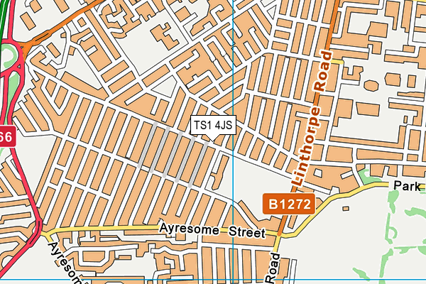 TS1 4JS map - OS VectorMap District (Ordnance Survey)