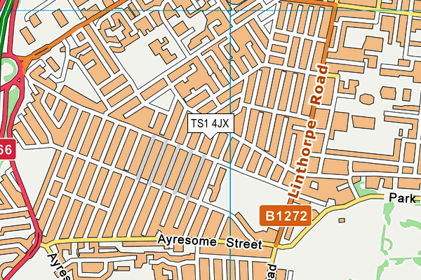 TS1 4JX map - OS VectorMap District (Ordnance Survey)