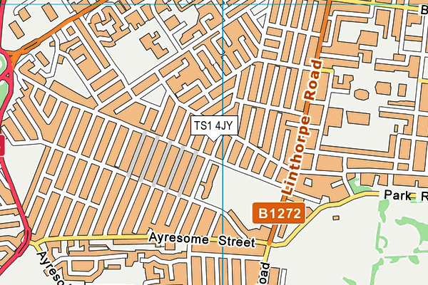 TS1 4JY map - OS VectorMap District (Ordnance Survey)