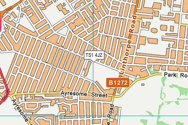 TS1 4JZ map - OS VectorMap District (Ordnance Survey)