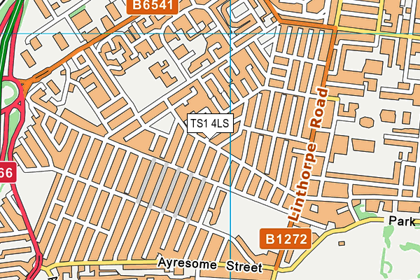 TS1 4LS map - OS VectorMap District (Ordnance Survey)