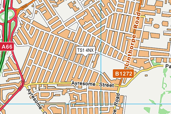 TS1 4NX map - OS VectorMap District (Ordnance Survey)