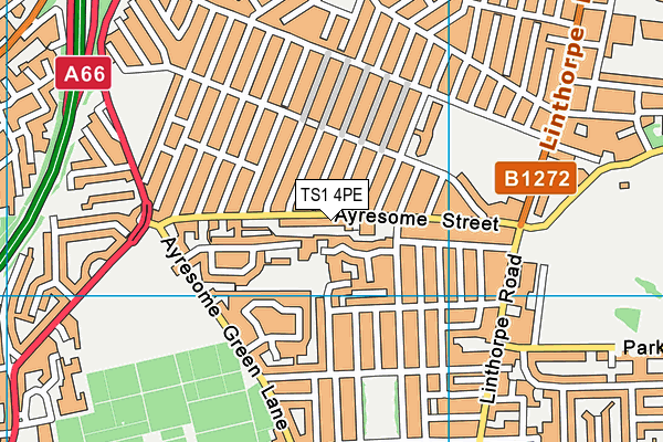 TS1 4PE map - OS VectorMap District (Ordnance Survey)