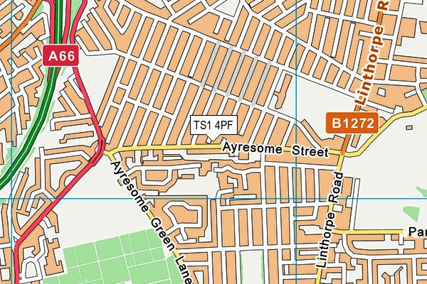 TS1 4PF map - OS VectorMap District (Ordnance Survey)